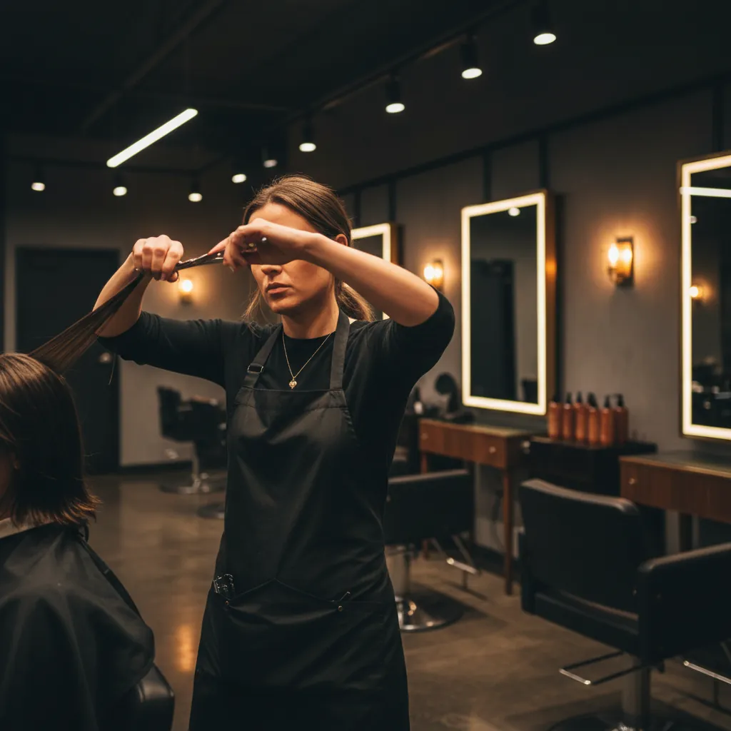 Professionele styliste aan het werk bij Hair Design
